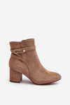 Women's Low Heel Boots Beige Verice
