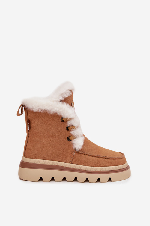 Damskie Śniegowce Zamszowe Z Futerkiem Camel Lee Cooper LCJ-25-01-3738