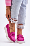 Suede Platform Loafers Fuchsia Milana