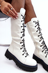 Leather Lace-up Boots With a Zip White Zoraida