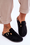 Suede Sandals On Cork Platform Black Vellma