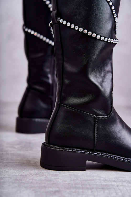 Women's Black Boots With Ornaments Black Finlay