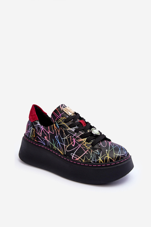 Leather Sport Shoes On Platform Maciejka 06191-39 Multicolor