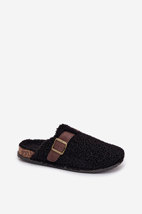 Women's slippers with sheep fur style Black Lorivine