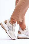 Fashionable Women's Wedge Sneakers Beige Jolly
