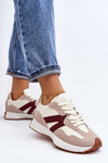Women's Beige-Burgundy Sports Shoes Chloette