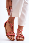 Women's Flat Sandals With Zip Coral Jullie