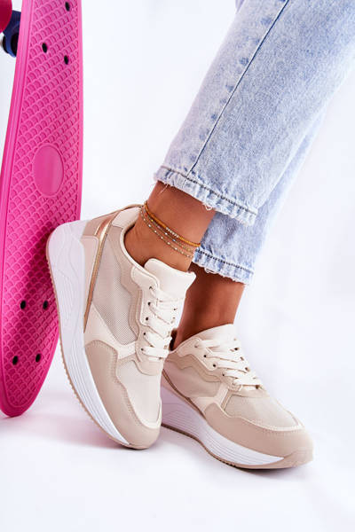 Sneakersy Klasyczne Damskie Beżowe Salema