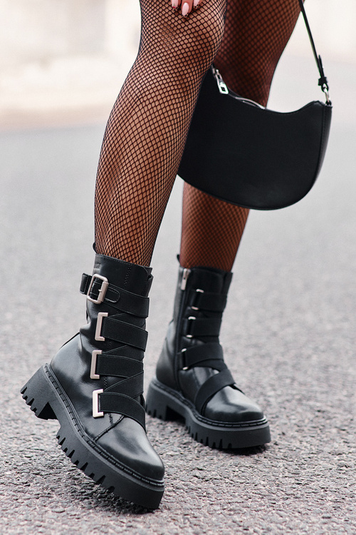 Leather Women's Ankle Boots Insulated Big Star OO274A256 Black