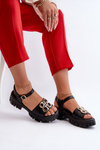 Women's Leather Sandals with Gold Decoration Vinceza 7910