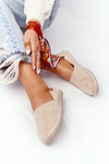 Women's Velvet Espadrilles Beige Vulcano