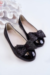 Dětské lakované balerínky s mašlí Black Zolly