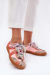 Sneakersy Damskie Skóra Naturalna Pomarańczowe Maciejka 06840-18