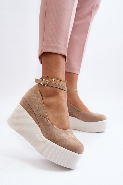 Women's Beige Wedge Espadrilles Malla