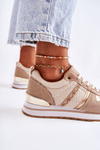 Classic Women's Tied Sports Shoes Beige Elenes