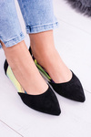 Lu Boo Black Transparent Holographic Venessa Pointed Ballerinas