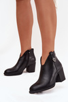 Insulated Women's Ankle Boots On Heel From Eco Leather Black Talienne