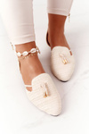 Pointed Toe Braided Ballerinas Lu Boo Beige