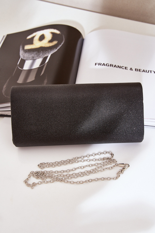 Shiny Evening Clutch Bag Black Sastorea