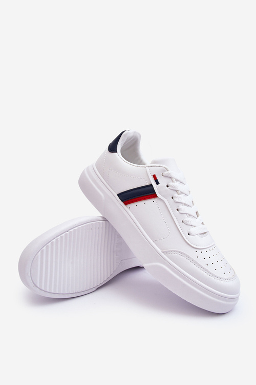 Buty Sportowe Męskie Klasyczne Biało-Granatowe Enrique SU5389-3