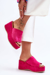 Women's Slippers On A Massive Platform Fuchsia Martina