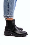 Women's Low-Cut Ankle Boots on Flat Heel Black Kassona