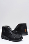 Men's Leather Trappers Black Genoto