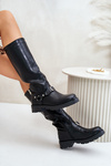 Warm Ladies Boots with Zipper Eco Leather Black Tialethe