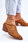 Women's Suede Cowboy Slippers camel Romina