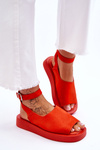 Comfortable Women's Sandals On The Platform Dark orange Rubie