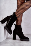 Fashionable Suede Boots On High Heel Laura Messi 2509 Black
