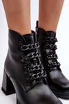 Women's Lace-Up Heels on Heel D&A CR8120 Black