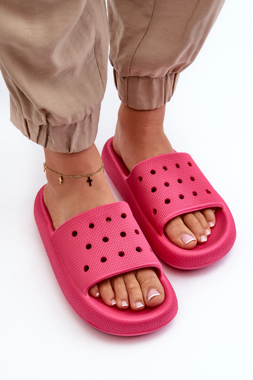 Women's Foam Slides on Thick Sole Fuchsia Beula