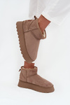 Women's Snow Boots On Platform Dark Beige Celyra