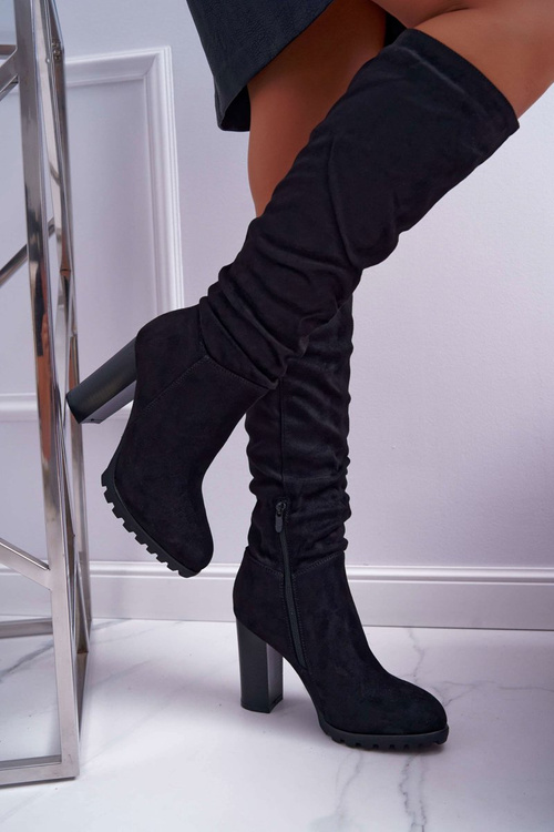 Women's Stiletto Boots Suede Black Marion