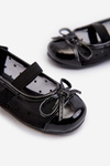 Black Children's Ballerina Flats With Bow Jellema
