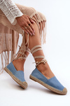 Tied Eco Leather Espadrilles in Gold Ismanne
