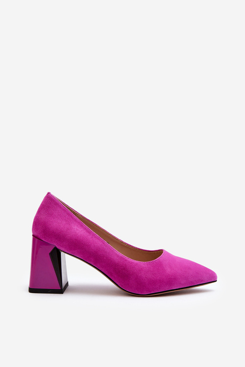 Suede Court Shoes with Stiletto Heel Fuchsia Alessyndra