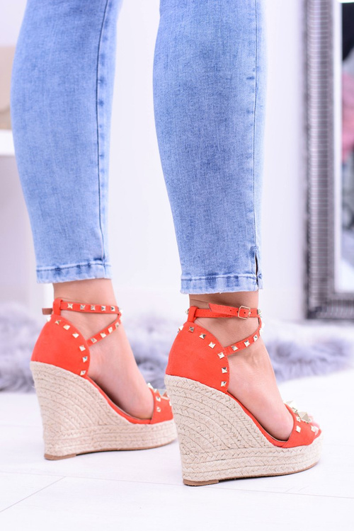 Red Espadrilles Espadrilles Sandals studded with rhinestones Narumi