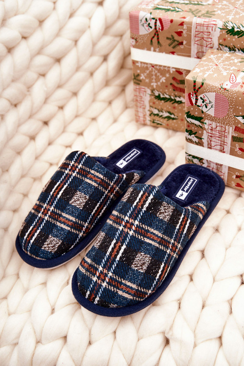 Men's Padded Grille Slippers Navy Whisper