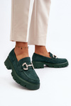 Women's Loafers With Decoration Green Ellise