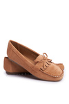 Women's Suede Moccasins Camel Velucci