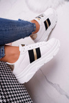 Sporty Women's Thick Sole Shoes White Marche
