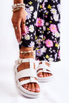 Leather Sandals On Platform White Tessy