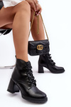 Women's Lace-Up Heels on Heel D&A CR8120 Black