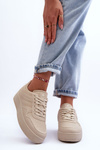 Women's Platform Sports Shoes Beige Pudina