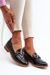 Leather Women's Patent Loafers Laura Messi 2760 Navy
