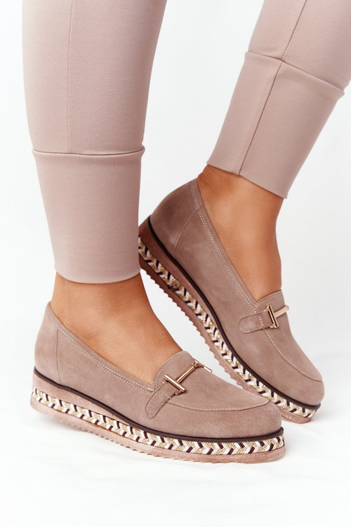 Mokasyny Na Platformie Laura Messi 2284 Jasny Brąz