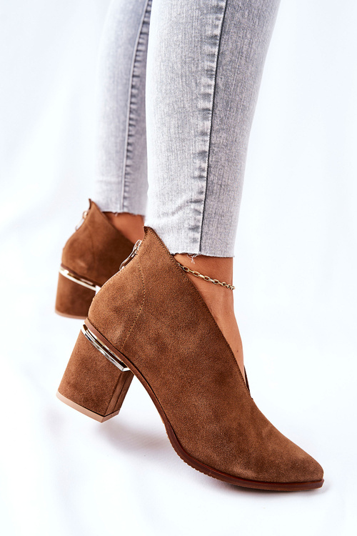 Heeled Leather Boots Laura Messi Brown 2344
