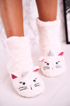 Women's Insulated Home Slippers Ecru Nyan Cat